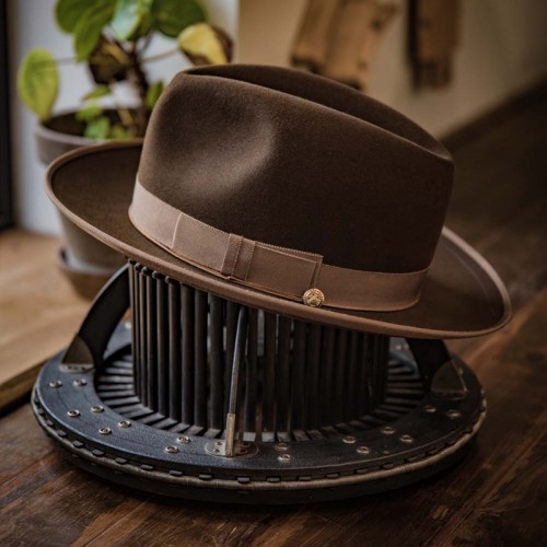 Bespoke Handmade Fedora - Special Hat Band-Coffee/Camel