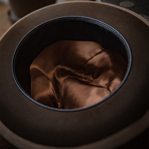 Bespoke Handmade Fedora - Special Hat Band-Coffee/Camel