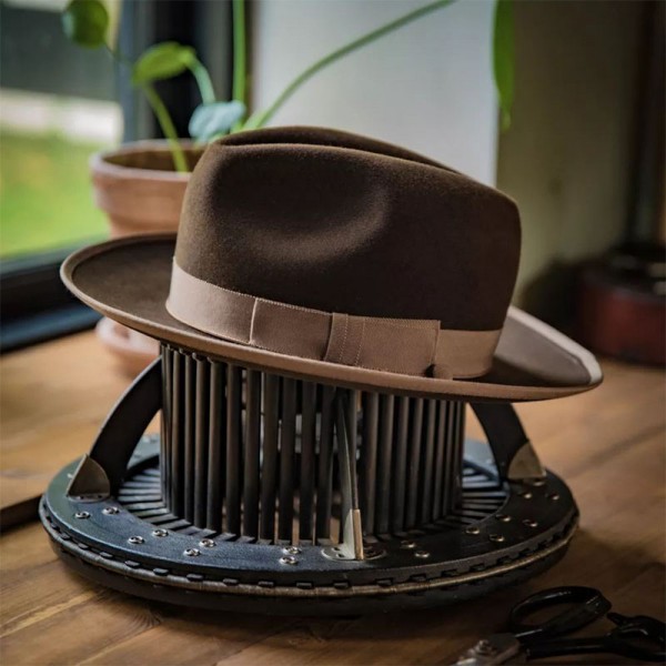 Bespoke Handmade Fedora - Special Hat Band-Coffee/Camel