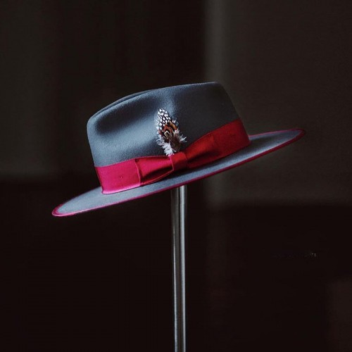 Eerguson Fedora - Slate/Burgundy