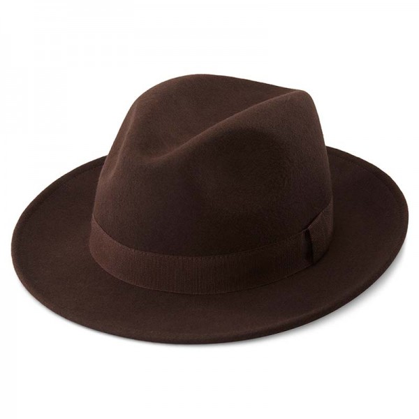 True Brown Band Wool Fedora Hat