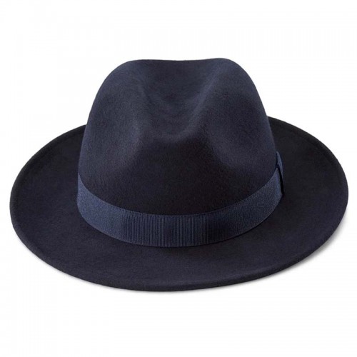 True Navy Band Wool Fedora Hat