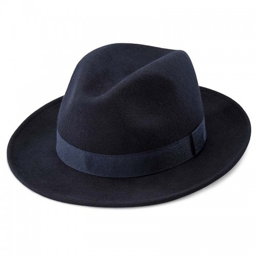 True Navy Band Wool Fedora Hat