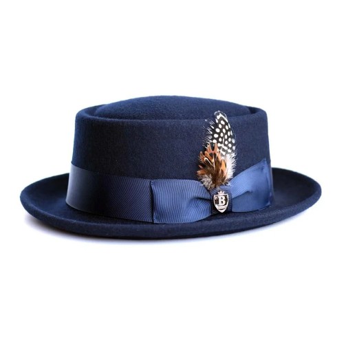 Timeless Classic Wool Pork Pie - Navy Blue