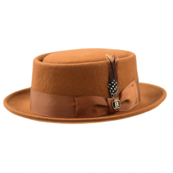 Timeless Classic Wool Pork Pie - Cognac Brown