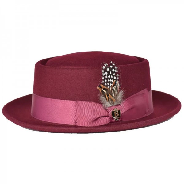 Timeless Classic Wool Pork Pie - Burgundy