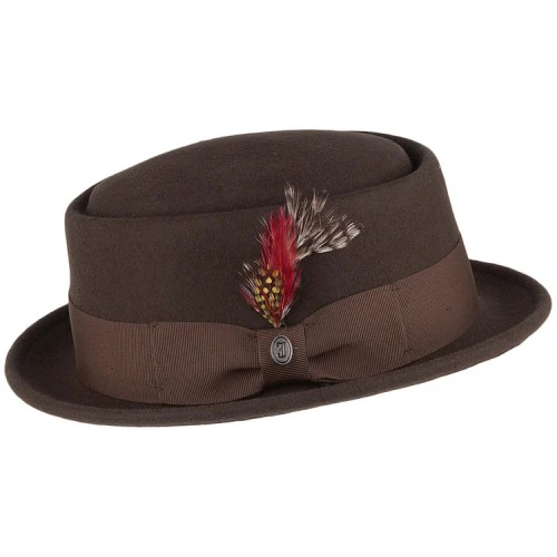 Nord Jaxon & James Crushable Wool Pork Pie Hat - Brown