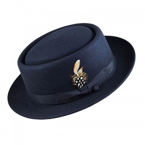 Porkpie Oak Hat- Navy