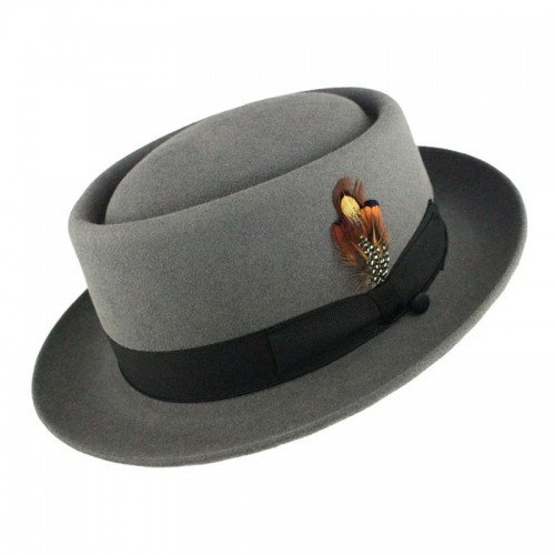 Porkpie Oak Hat - Grey