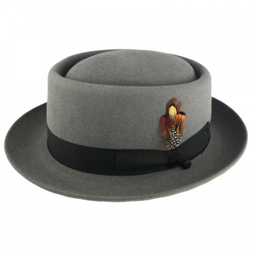 Porkpie Oak Hat - Grey