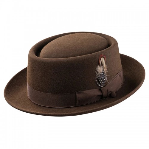 Porkpie Oak Hat-Brown