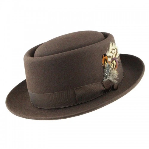 Porkpie Oak Hat-Brown