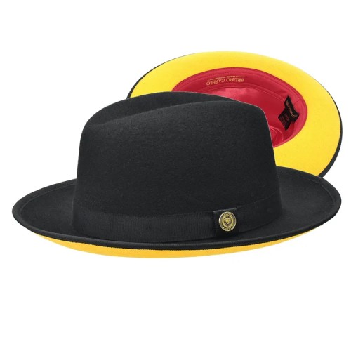 4 Colors -Bruno Capelo Princeton Gold Bottom Center Dent Wool Fedora