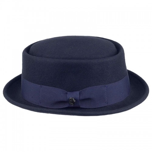 Jaxon & James Crushable Wool Pork Pie Hat - Navy Blue