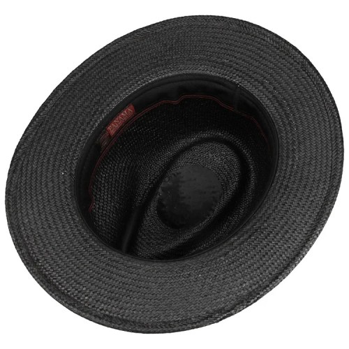 Gero Handmade Straw Panama Hat-Black