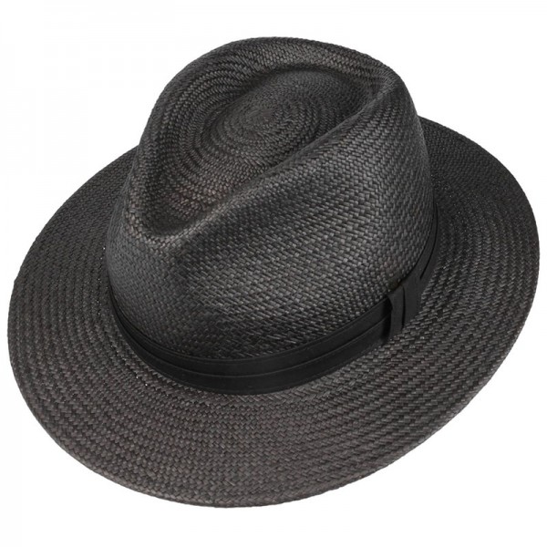 Gero Handmade Straw Panama Hat-Black