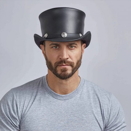 Mens Leather Top Hat