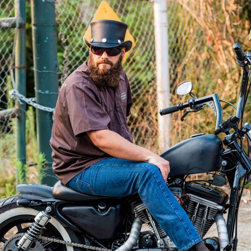 Mens Leather Top Hat