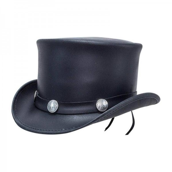 Mens Leather Top Hat