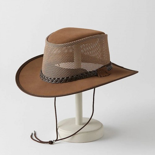 Shoreline Crushable Leather & Mesh Breezer Western Hat