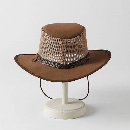 Shoreline Crushable Leather & Mesh Breezer Western Hat