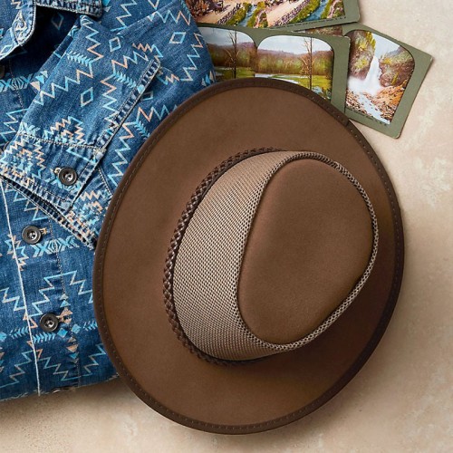 Shoreline Crushable Leather & Mesh Breezer Western Hat