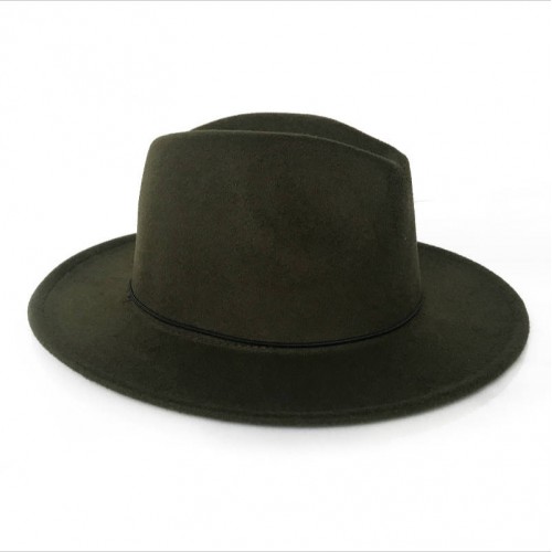 Gilt Gold Buckle Jazz Hat Woolen Felt Hat